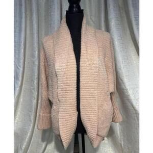 Women's Barefoot Dreams Pink Waffle Cocoon Cardigan XXS/XS
